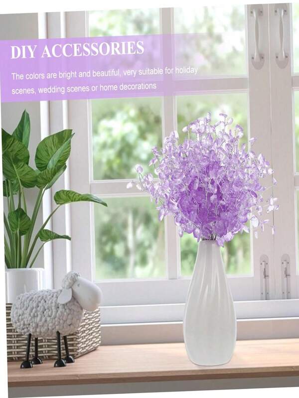 50-Piece Purple Crystal Droplet Bouquet | Home & Party Decoration Set-2
