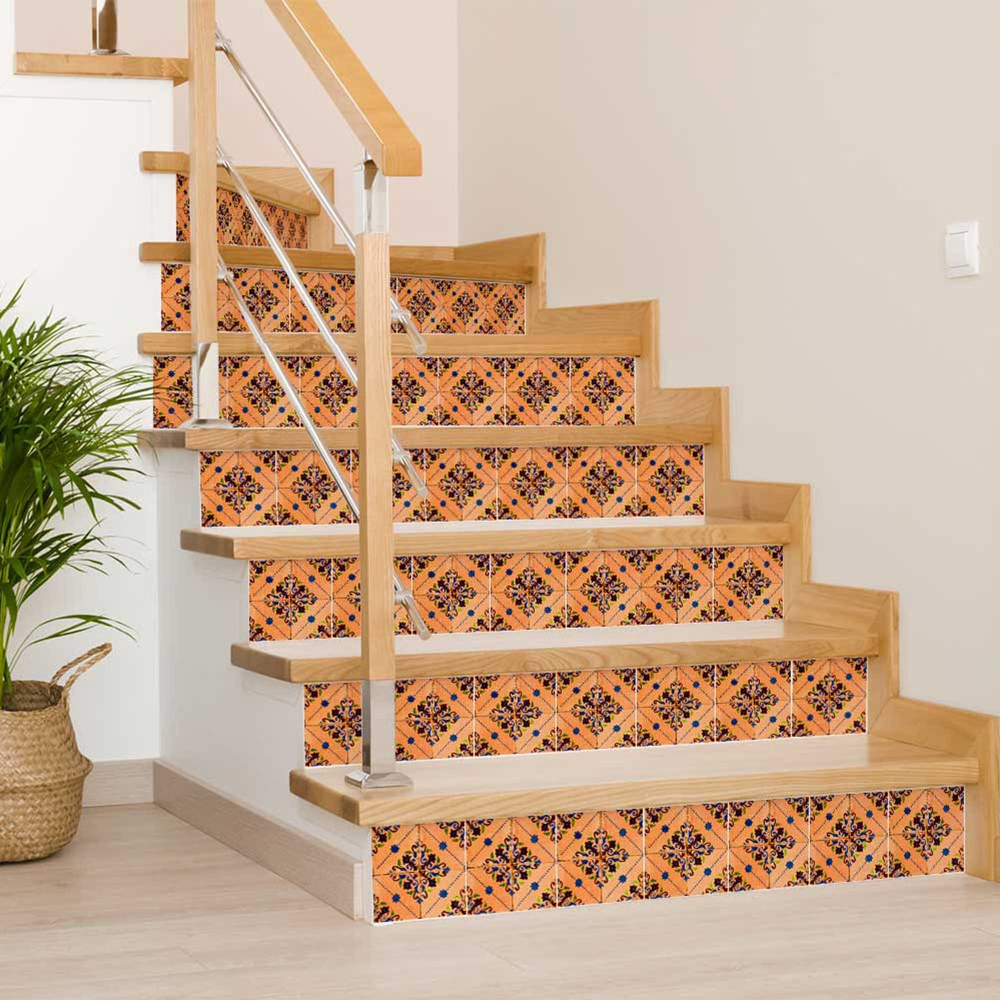 Vintage Spanish Tile Stickers home decoration Orange backsplash Model - H8-3