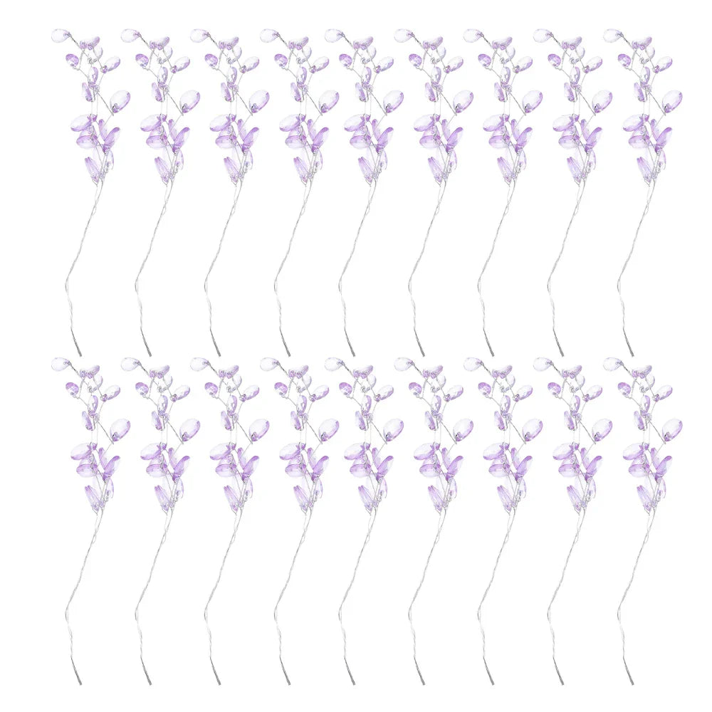 NNEOBA 50-Piece Purple Crystal Droplet Bouquet | Home & Party Decoration Set-3