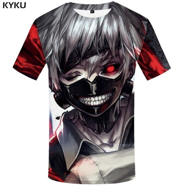 Tokyo Ghoul T-shirt Men Ken Kaneki T-shirts 3d Graffiti Tshirt Printed Japan Tshirts Casual Blood Anime Clothes
