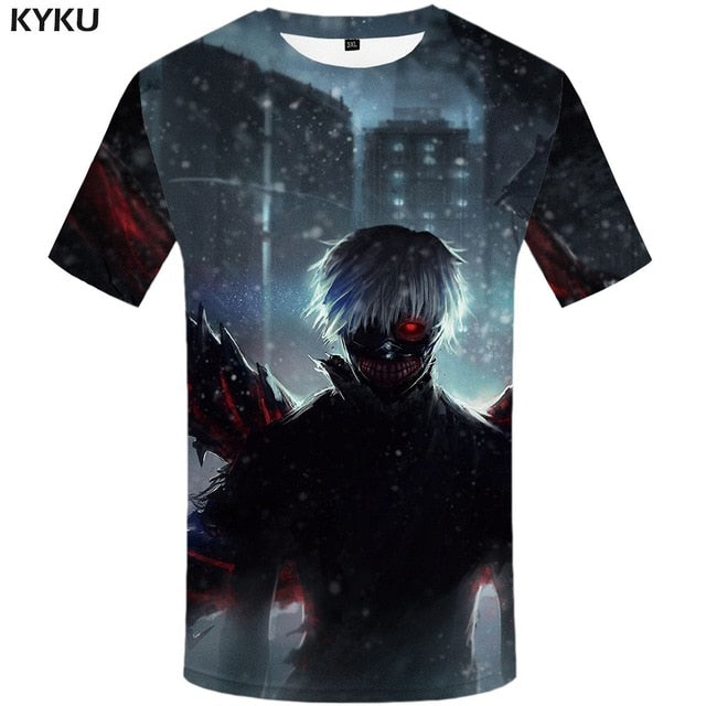 Tokyo Ghoul T-shirt Men Ken Kaneki T-shirts 3d Graffiti Tshirt Printed Japan Tshirts Casual Blood Anime Clothes