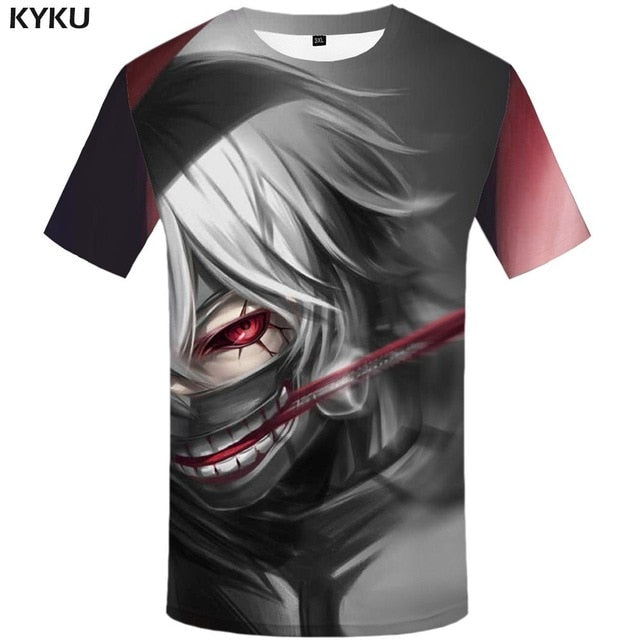 Tokyo Ghoul T-shirt Men Ken Kaneki T-shirts 3d Graffiti Tshirt Printed Japan Tshirts Casual Blood Anime Clothes