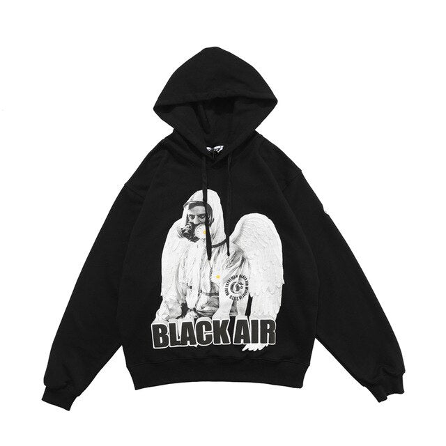 Reflective Astronaut Angel Print Sweatshirts Hoodies Autumn Men Casual Funny Pullover Hooded Hoodie Hip Hop Cotton Tops