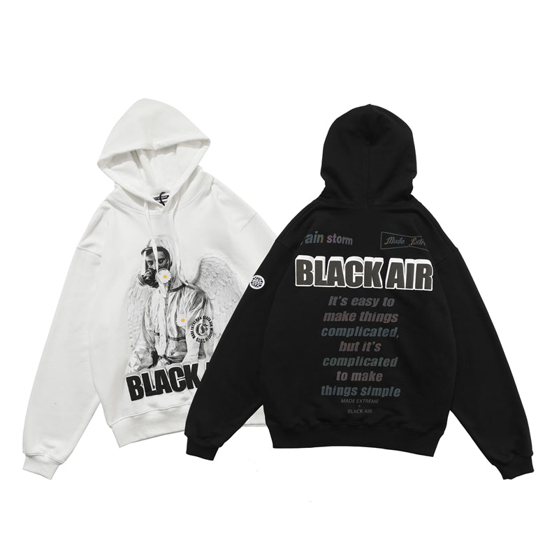 Reflective Astronaut Angel Print Sweatshirts Hoodies Autumn Men Casual Funny Pullover Hooded Hoodie Hip Hop Cotton Tops