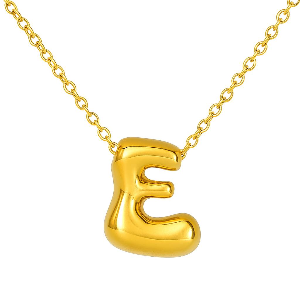 Initial Bubble Letter Necklace-7