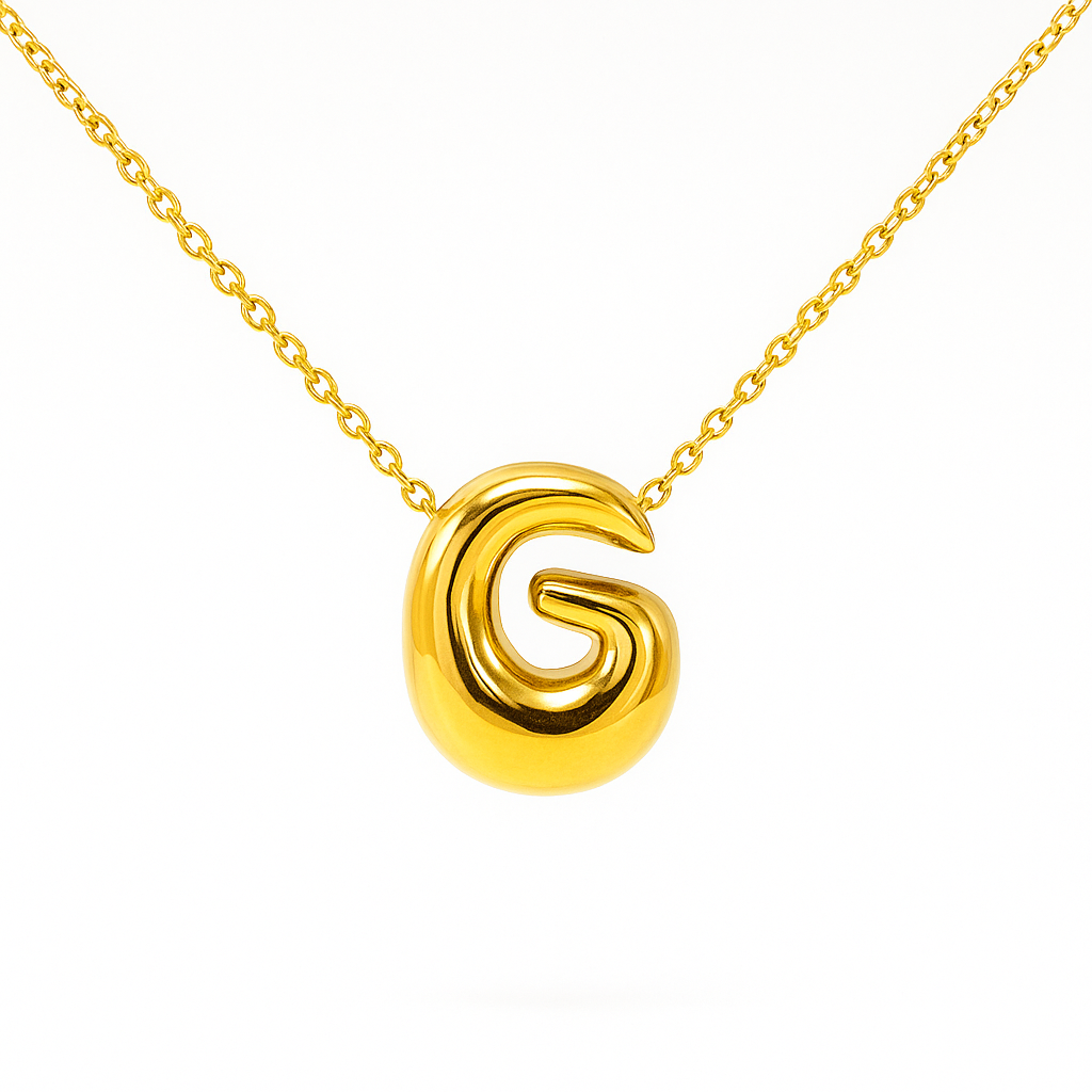 Initial Bubble Letter Necklace-9