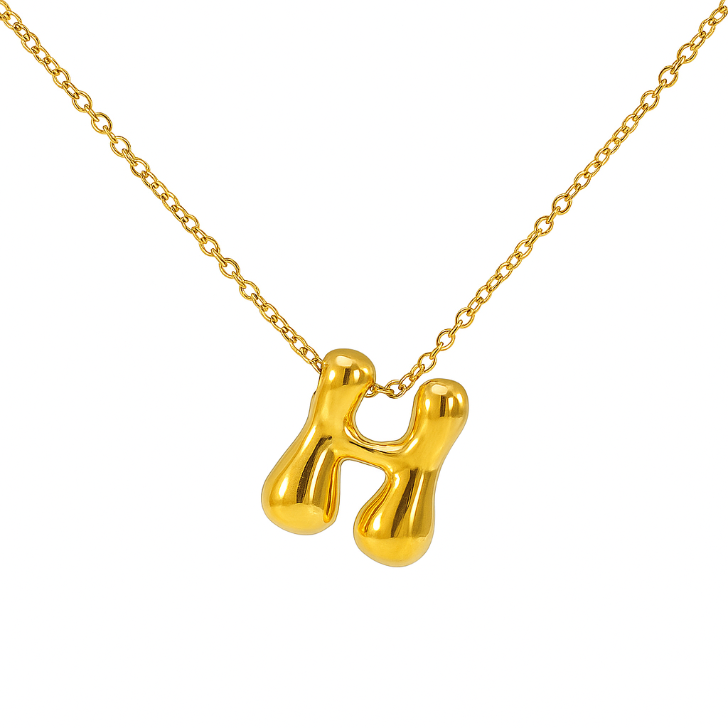 Initial Bubble Letter Necklace-10