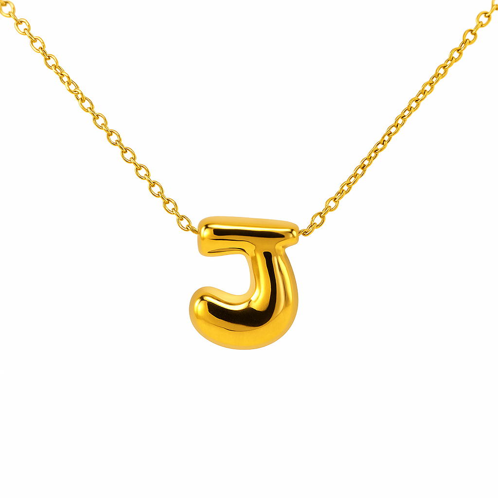 Initial Bubble Letter Necklace-12