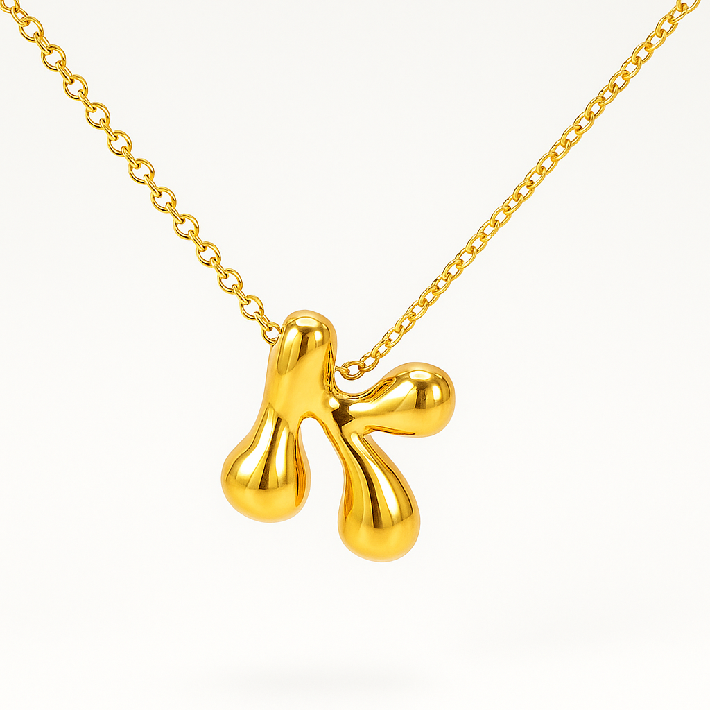 Initial Bubble Letter Necklace-13