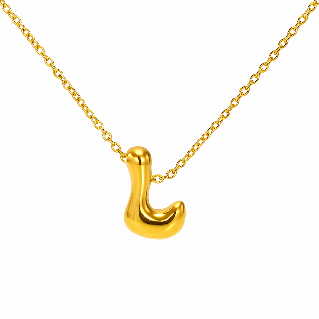 Initial Bubble Letter Necklace-14
