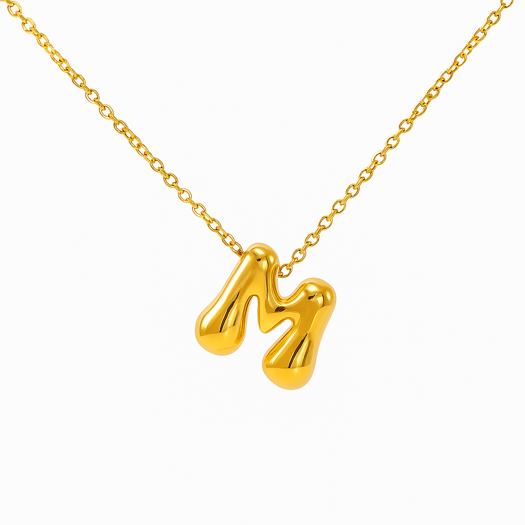 Initial Bubble Letter Necklace-15
