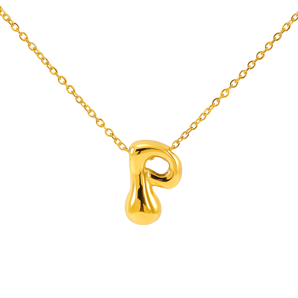 Initial Bubble Letter Necklace-18