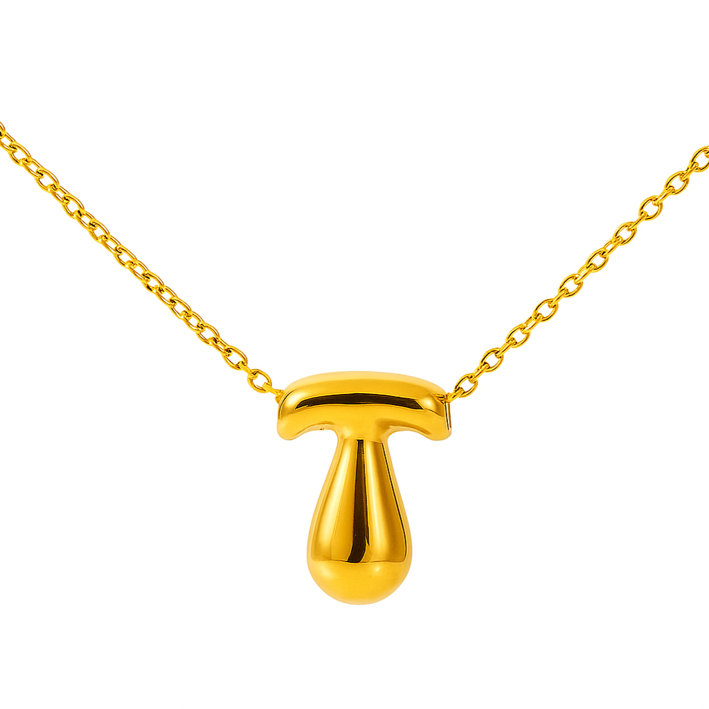 Initial Bubble Letter Necklace-22