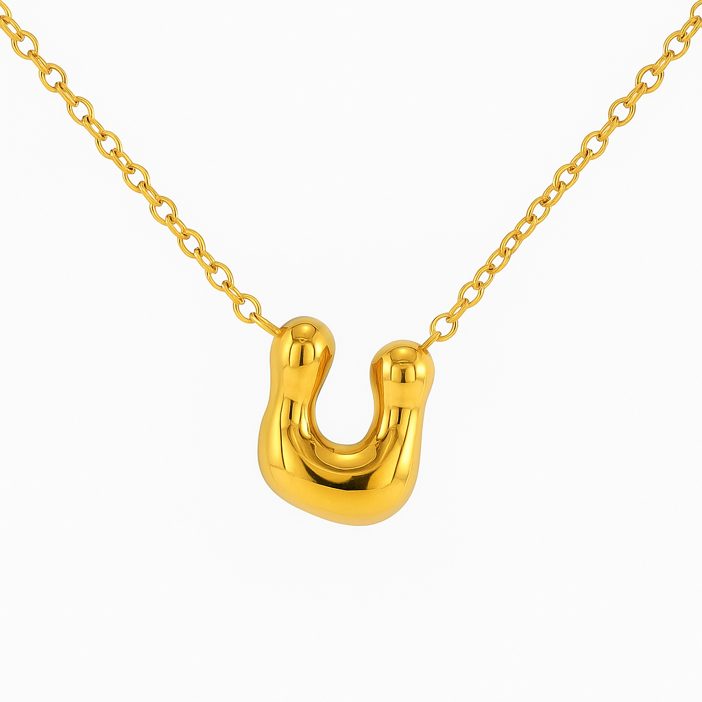 Initial Bubble Letter Necklace-23