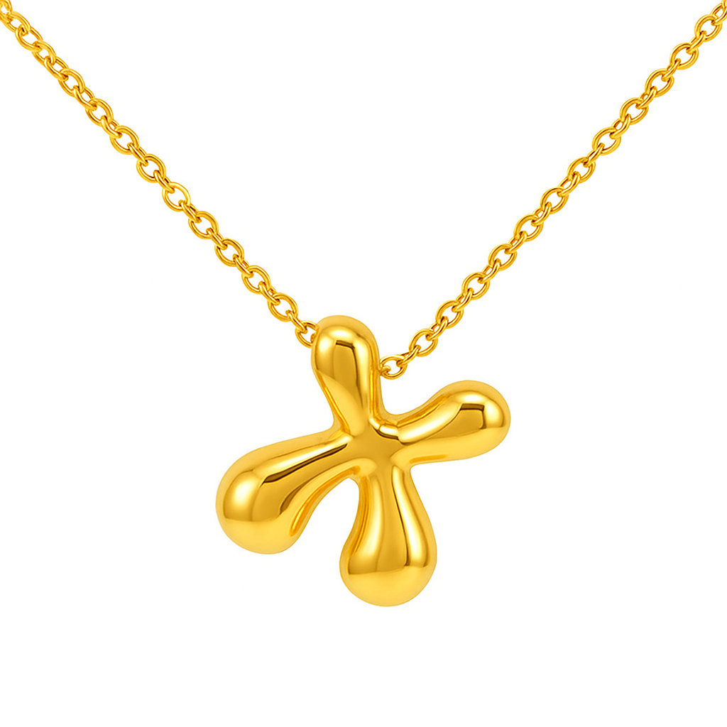 Initial Bubble Letter Necklace-26