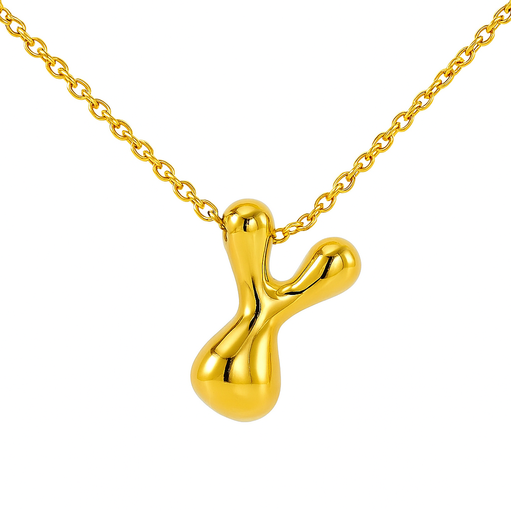 Initial Bubble Letter Necklace-27