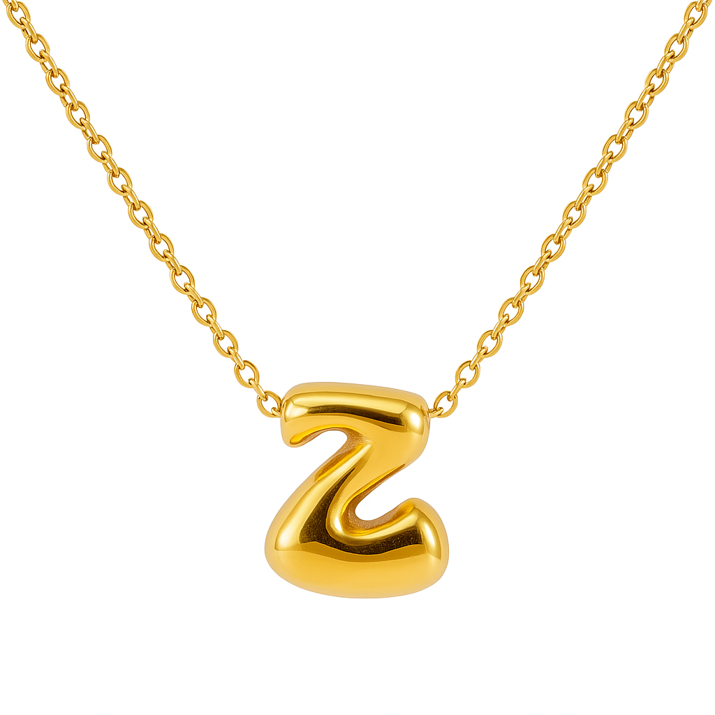Initial Bubble Letter Necklace-28
