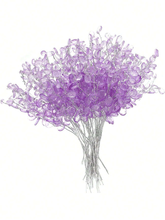 50-Piece Purple Crystal Droplet Bouquet | Home & Party Decoration Set-0