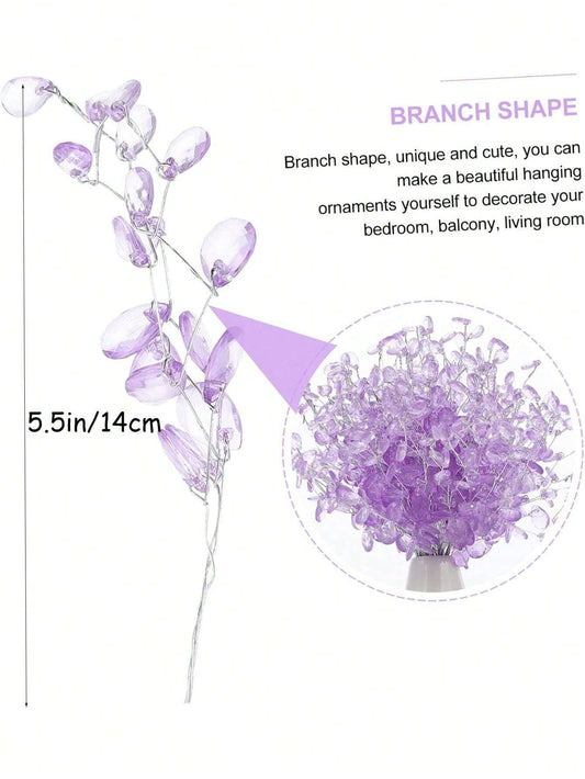 50-Piece Purple Crystal Droplet Bouquet | Home & Party Decoration Set-1