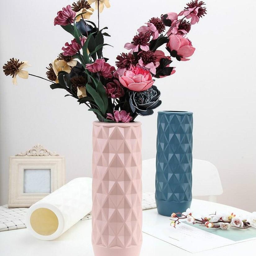 NNEDSZ Creative Plastic Vase for Home Decoration - Flower Arrangement Container - Pink-0