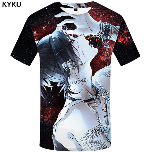 Tokyo Ghoul T-shirt Men Ken Kaneki T-shirts 3d Graffiti Tshirt Printed Japan Tshirts Casual Blood Anime Clothes