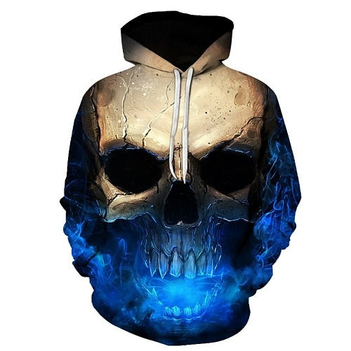 Skull headr Men Hoodies Sweatshirts 3D Printed Funny Hip HOP Hoodies Novelty Streetwear Hooded Autumn Jackets Mlae Tracksuits