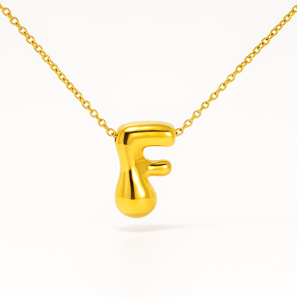 Initial Bubble Letter Necklace-8
