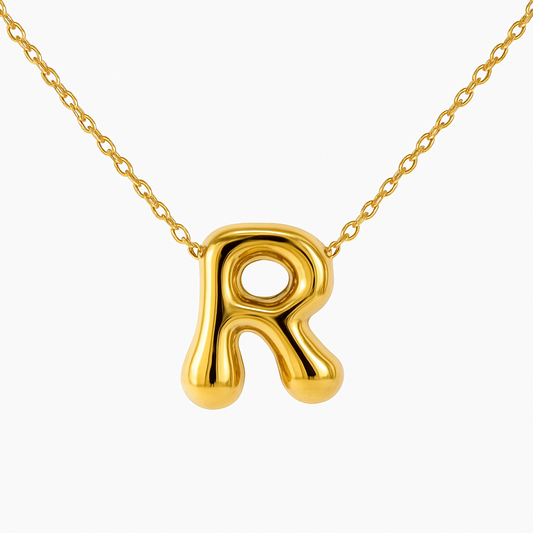 Initial Bubble Letter Necklace-20